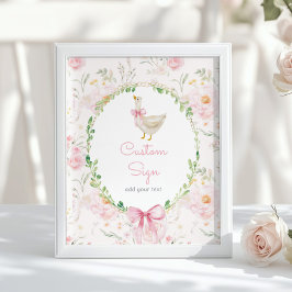 シリーガチョウ ピンクの弓 カスタムデザイン ポスター