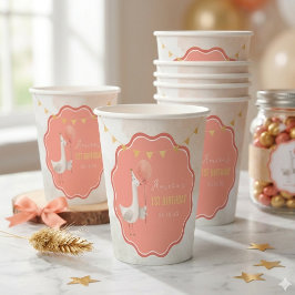 シリーガチョウ 1歳の誕生日パーティーカップ 名入れ 紙コップ