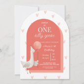 シリーガチョウ 1歳の誕生日 ボヘミアン風 女子招待状 招待状 (正面)