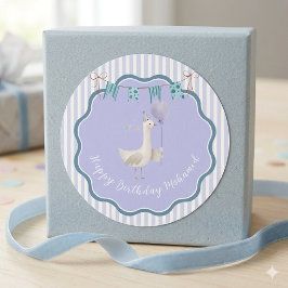 シリーガチョウ 1歳の誕生日 ラベンダー 男の子 パーティーファヴォ ラウンドシール