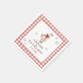 シリーグースのクリスマス ギンガム 1歳の誕生日 スタンダードカクテルナプキン (角)