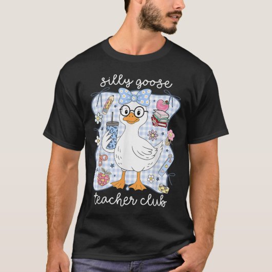 シリーグース教師クラブの楽しい初日の学校に戻る Tシャツ (正面)