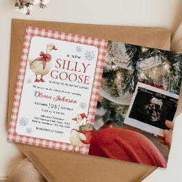 シリーグース クリスマス ギンガム ベビーシャワーの写真 招待状