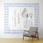 シリーゴースブルーベイビーシャワーフォトバックドロップ タペストリー (インサイチュ(横))