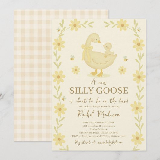 シリーゴースベイビーシャワー招待状 招待状 (正面/裏面)