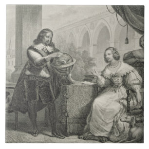 シリーズからのスウェーデンのクリスティーナの(1626-89年の)女王、 タイル
