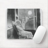 シリーズ「Les Basブルー」の、Oの月 マウスパッド (マウス)