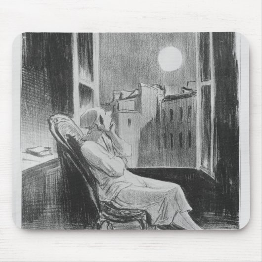 シリーズ「Les Basブルー」の、Oの月 マウスパッド (正面)