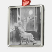 シリーズ「Les Basブルー」の、Oの月 メタルオーナメント (左)