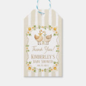 シリーリトルゴースイエローデイジー ベビーシャワー ギフトタグ (正面)