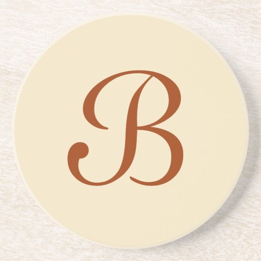 シリー無地のズ – -ベージュ色&ブラウンコースター コースター (正面)