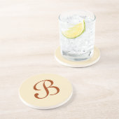 シリー無地のズ – -ベージュ色&ブラウンコースター コースター (側面)