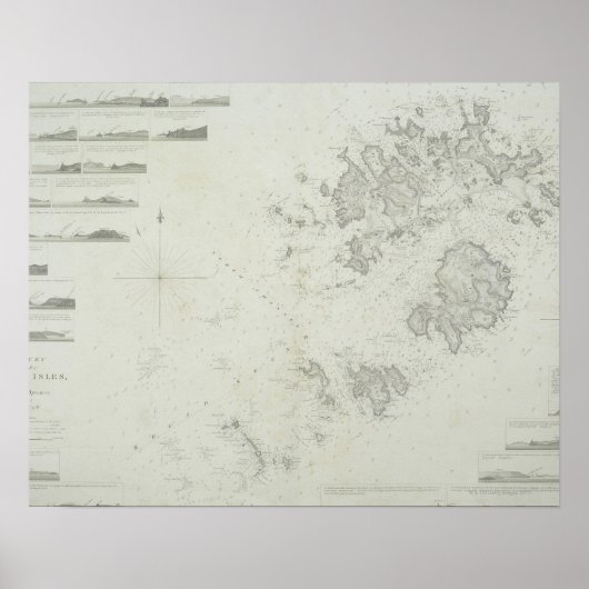シリー諸島のイギリス地図 ポスター (正面)