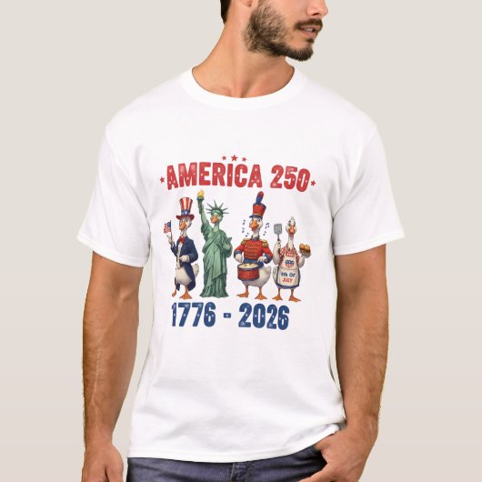 シリー・ギース・アメリカ250 楽しい愛国Tシャツ Tシャツ (正面)