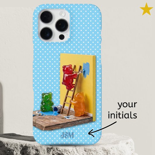 シリー・グミベアペイント カスタムネーム iPhoneケース