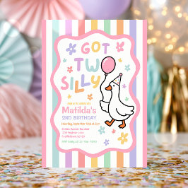 シリー・グースの女の子2歳の誕生日パーティー 招待状