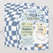シリー・グースの3歳の誕生日パーティー 招待状 (正面/裏面)