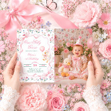 シリー・グース風バルーンの女の子 1歳の誕生日写真