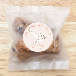 シリー・グース・オン・ザ・ウェイ　ベイビーシャワー ラウンドシール