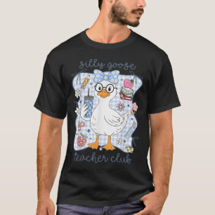 シリー・グース・ティーチャー・クラブ バック・トゥ・スクール おもしろい 最初の授業 Tシャツ