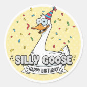 シリー・グース 1歳の誕生日ペーパー ラウンドシール (正面)