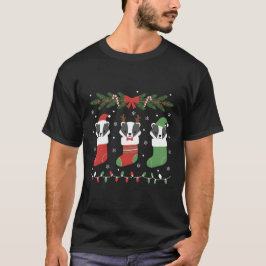 シリー ハニーバジャー クリスマス ライト 遊び心 Tシャツ