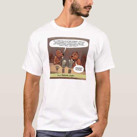 シリー・ビーバー・ジョーク 楽しいキャラクター Tシャツ (正面)
