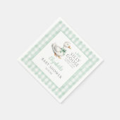 シリー リトル ゴース グリーン ギンガム ベイビー シャワー スタンダードカクテルナプキン (角)