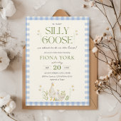 シリ―・グース・ウォーターカラー・ボーイ・ベイビーシャワー 招待状