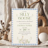 シリ―・グース・ウォーターカラー・ボーイ・ベイビーシャワー 招待状