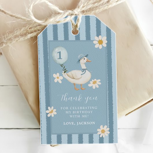 シリ―・グース・デイジー・ボーイ 1歳の誕生日パーティー ギフトタグ