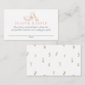 シリ―・グース ピンク フラワール おむつくじカード エンクロージャーカード (正面/裏面)