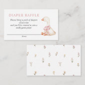 シリ―・グース ピンク フラワール おむつくじカード エンクロージャーカード (正面/裏面)