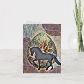 シルエかわいらしットウマとフラワーイースターエッグ サンキューカード (裏面)