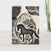 シルエかわいらしットホースとイースターエッグイースター カード (裏面)