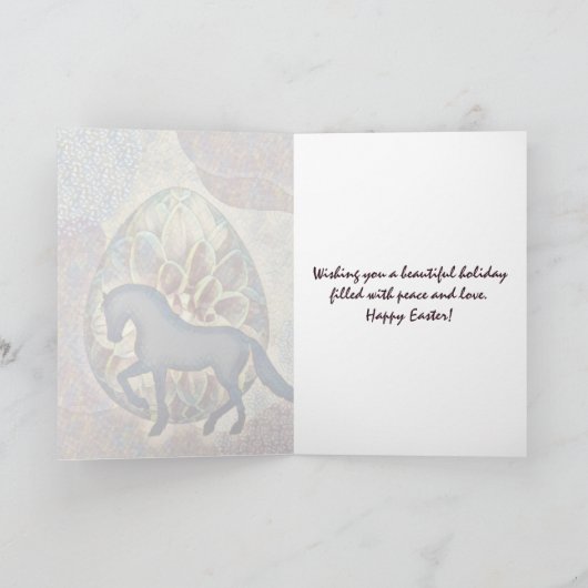 シルエかわいらしットホースとイースターエッグイースター カード (内部)