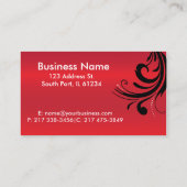 シルエスタイリッシュット女性美容師 |赤 名刺 (裏面)