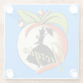 シルエッかわいらしトサザンレディーオンジョージアピーチ ガラスコースター (裏面)