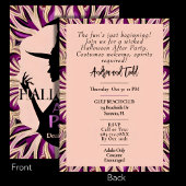 シルエッエレガントトウィッチハロウィーンアフターパーティー 招待状