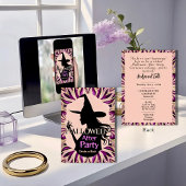 シルエッエレガントトウィッチハロウィーンアフターパーティー 招待状