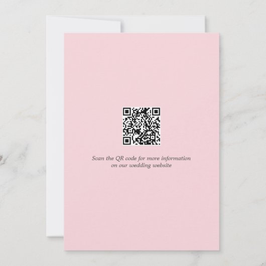 シルエッキスをするトカップルのピンクの白フローラ セーブザデート (裏面)