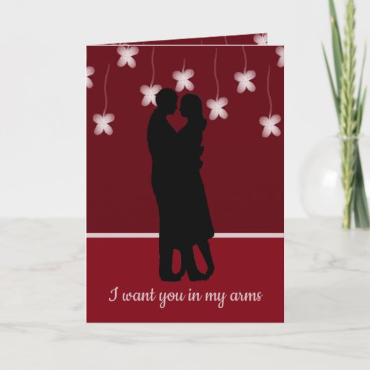 シルエットでロマンチックな愛を持つカップルと結婚 シーズンカード (正面)