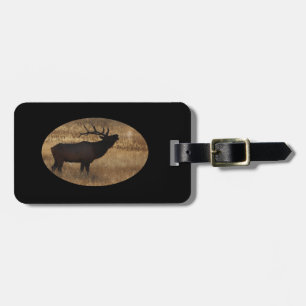 シルエットでbugling Bullのオオシカ ラゲッジタグ