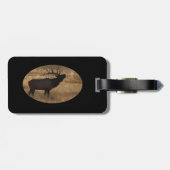シルエットでbugling Bullのオオシカ ラゲッジタグ (裏面横)