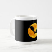 シルエットのこうもりの写真のデザインのマグ コーヒーマグカップ (正面左)