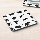 シルエットのアフリカのサファリ動物 コースター (左側)