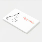 シルエットのクリスマスツリーの幸せな休日 ポストイット (アングル)