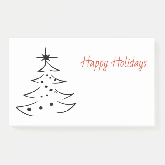 シルエットのクリスマスツリーの幸せな休日 ポストイット (正面)