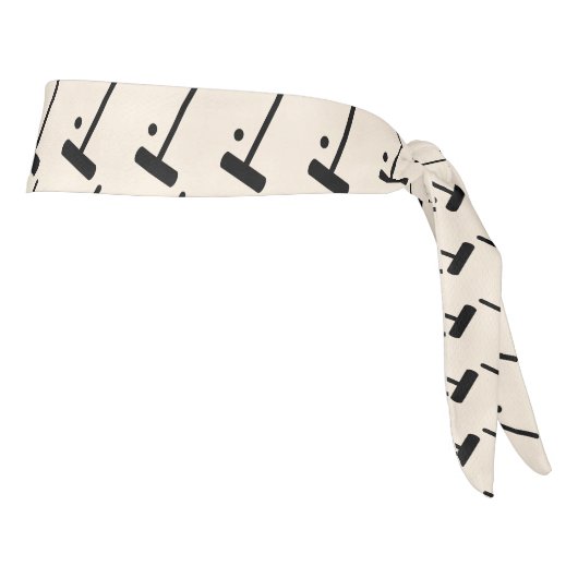 シルエットのクロケボールとマレットパターン（の模様が）ある タイヘッドバンド (回転90)