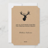 シルエットのシカの樺の木の森林休日 シーズンカード (裏面)